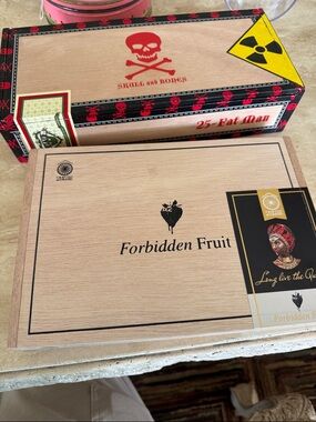 Craft Forbidden Fruit Wooden Storage Box with Black Logo